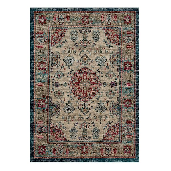 Mohawk Home Fitzgerald 5 ft. x 7 ft. Oyster Abstract Area Rug