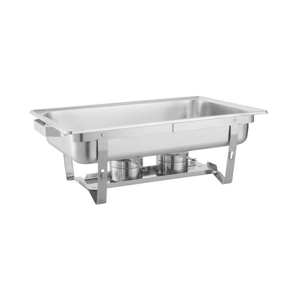 Electric Chafing Dish Buffet Warmer - 2 Half-Size Trays, Clear Roll Top, Rotary Temp Control, Stainless Steel
