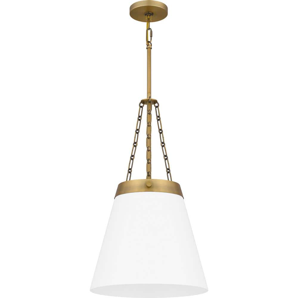 Alwyn Mini Aged Brass and Glass Pendant Light