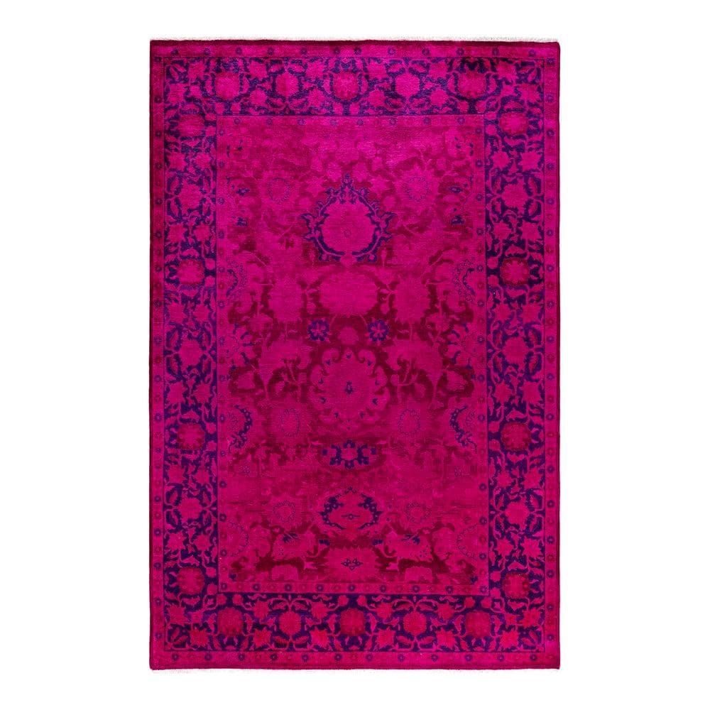 Fine Vibrance Pink 5 ft. x 8 ft. Solid Wool Indoor Area Rug price history on PriceWatchPro