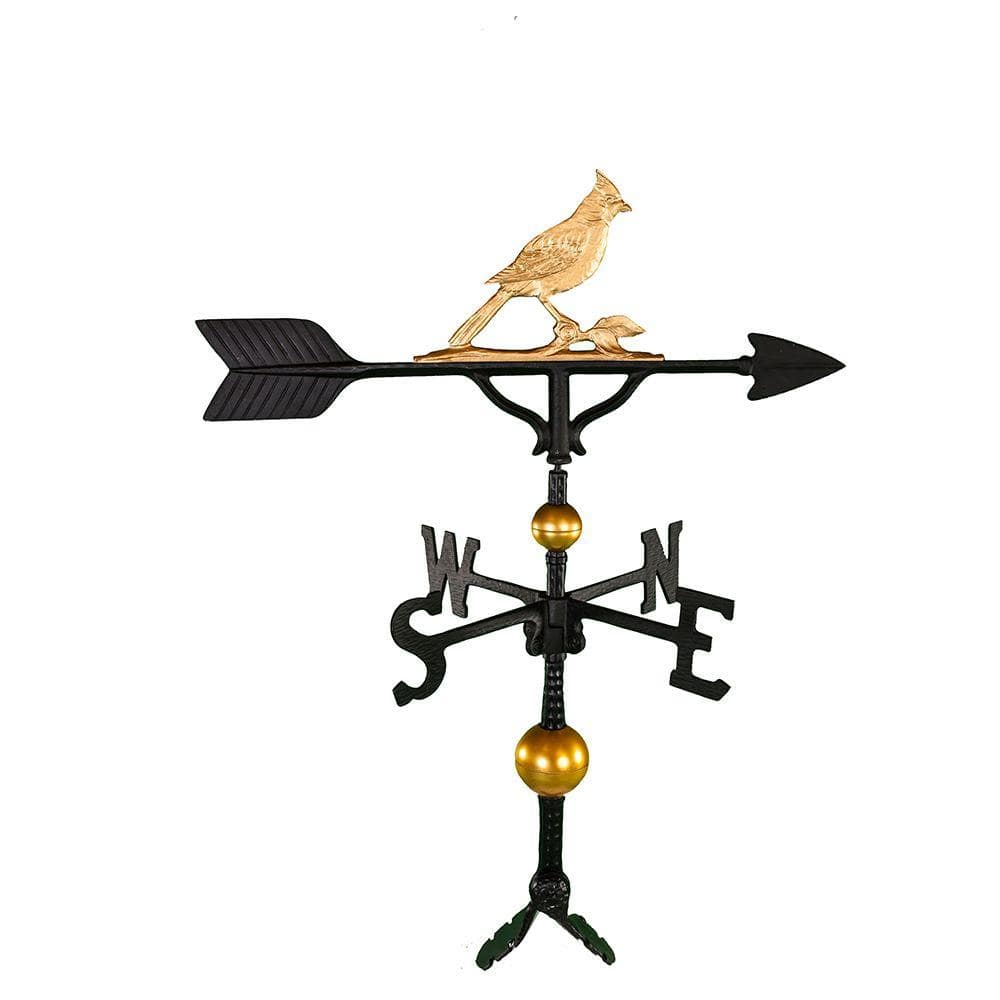 Montague Metal Products 32 in. Deluxe Gold Cardinal Weathervane WV325