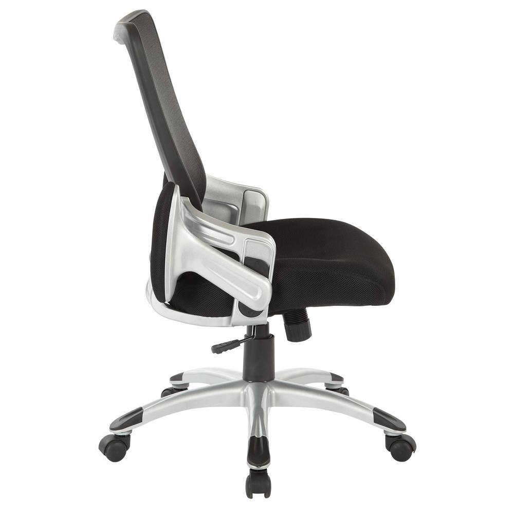 Work Smart Black Mesh and Leather Adjustable Executive Chair