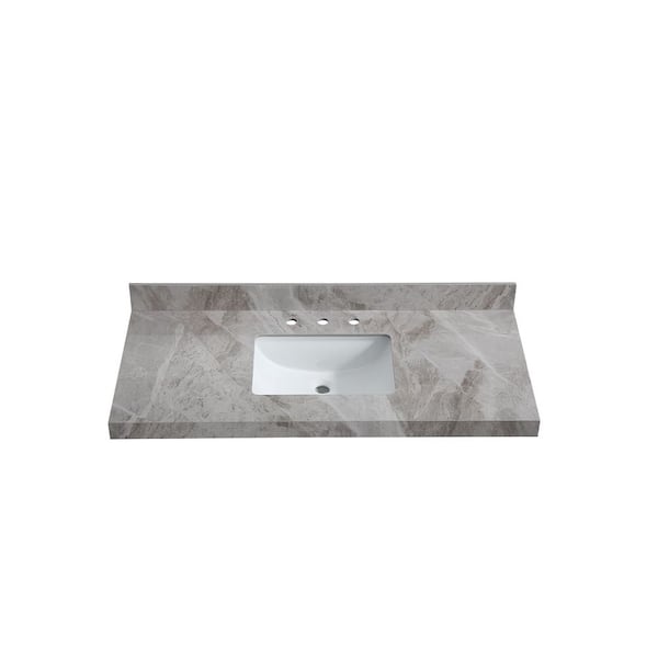 49 in. W x 22 in. D Porcelain Vanity Tops in Italian Grey