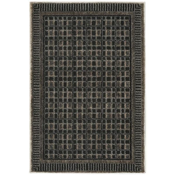 Nordic Black Taupe 2 ft. x 3 ft. Geometric Contemporary Area Rug