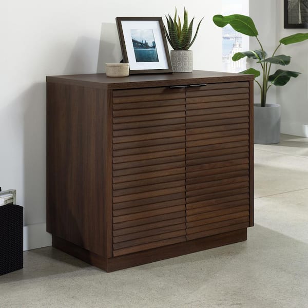 WORKSENSE Palo Alto Spiced Mahogany Accent Cabinet with Melamine Top and Doors