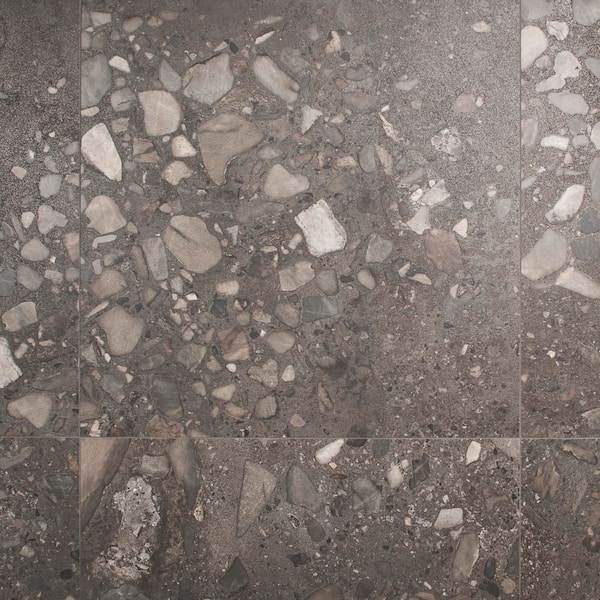 Sarto Grande Gray 35 in. x 35 in. Terrazzo Look Semi-Polished Porcelain Floor and Wall Tile (17.64 sq. ft. / Case)