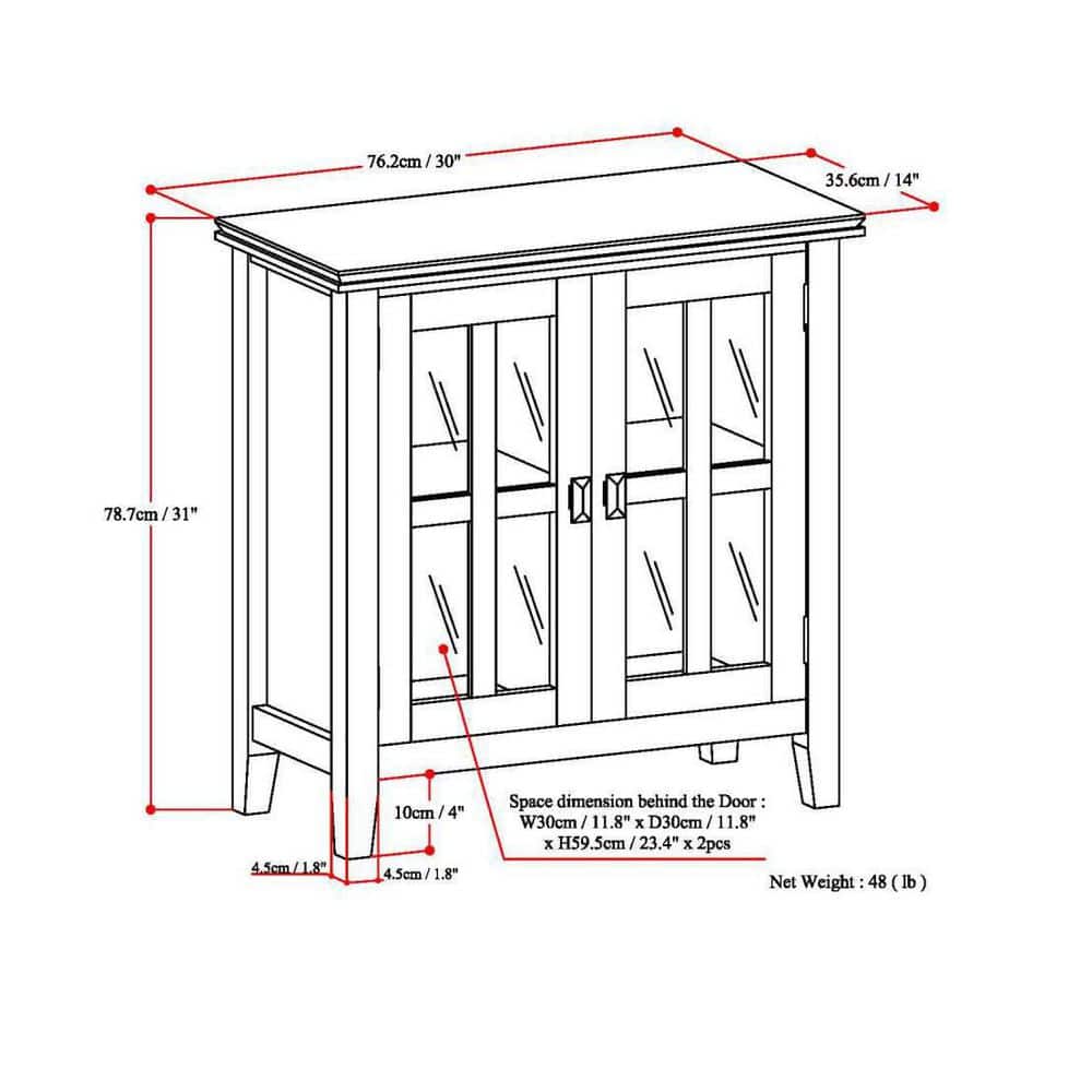 Traditional Artisan Solid Wood Office Storage Cabinet, Farmhouse Brown