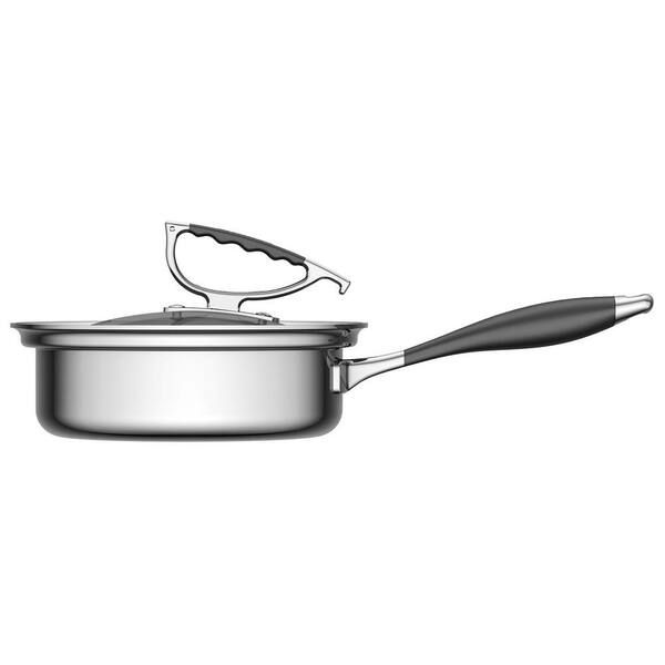 CookCraft 13 French Skillet with Latch Lid - Silver