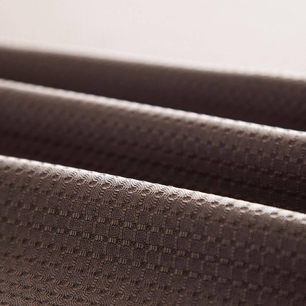 Brown Waffle Weave Shower Curtain with Detachable Liner