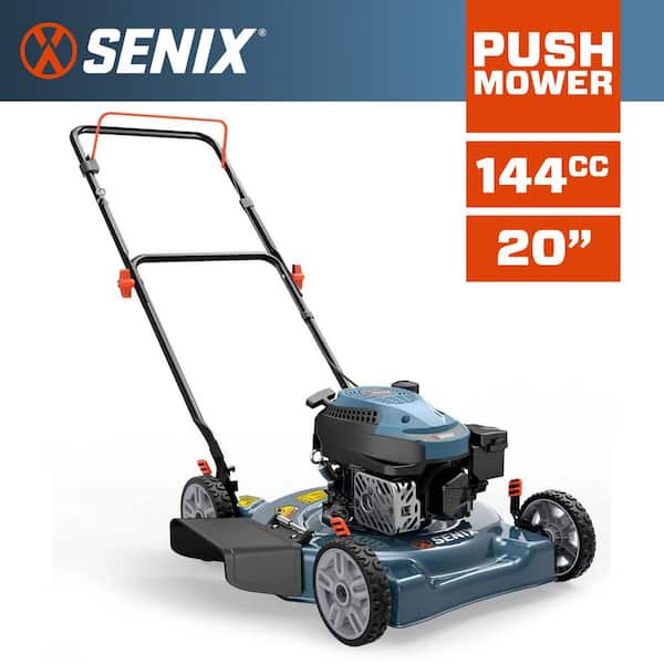 20 in. 144cc 4-Cycle Gas Push Lawn Mower with Side Discharge and Height Adjusters