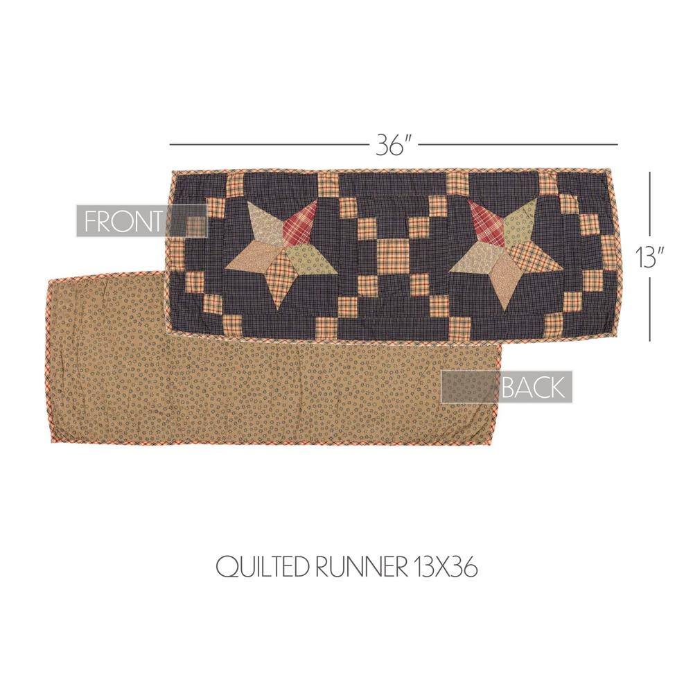 Arlington Navy Blue and Tan Cotton Quilted Table Runner