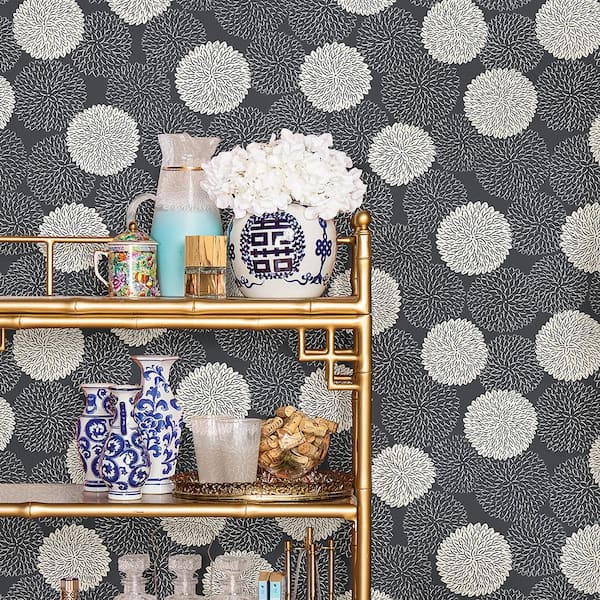 A-Street Prints 56.4 sq. ft. Blithe Charcoal Floral