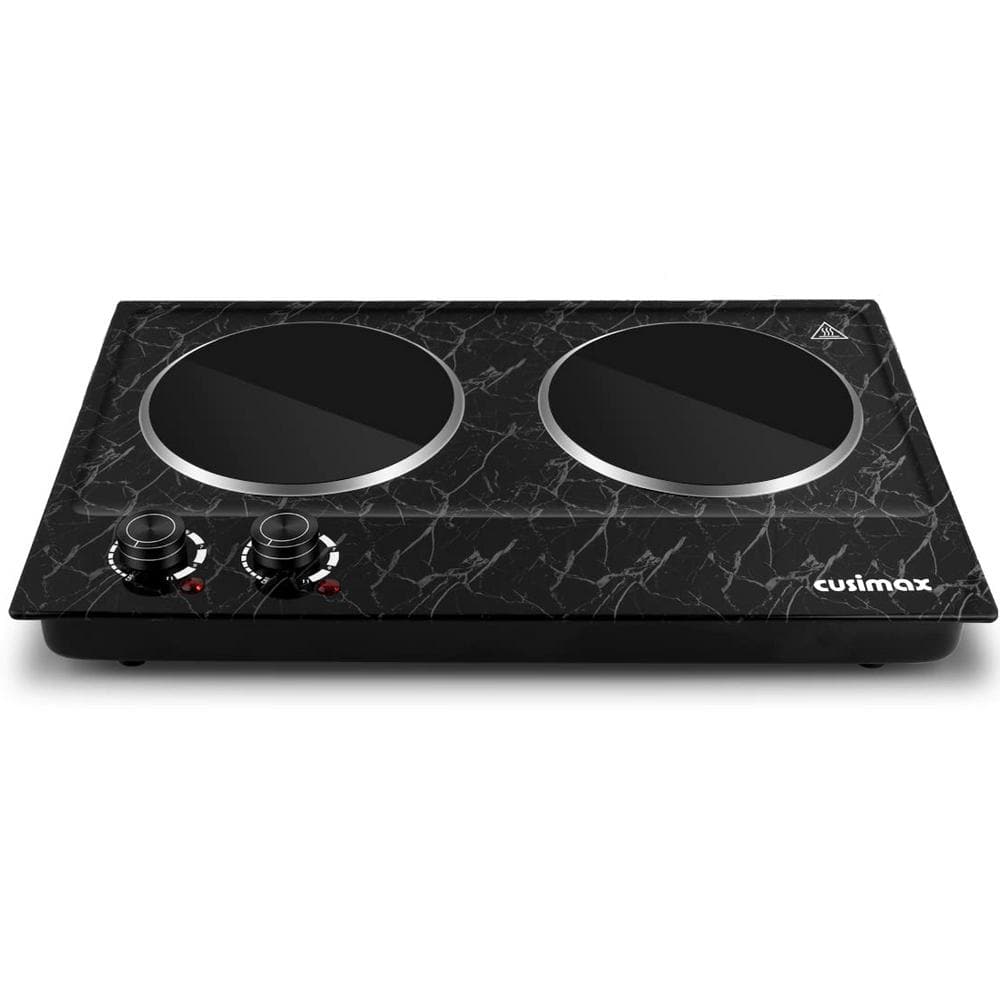 Edendirect Portable 2-Burner 7.4 in. Black Electric Stove 1800-Watt Hot  Plate with Anti-Scald Handles FYDQESXY3203B - The Home Depot