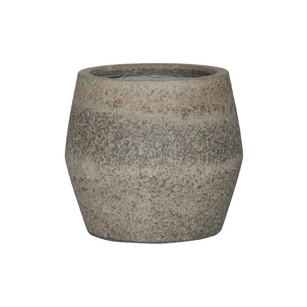 Pottery Pots 14 in W Harley S, Fiberstone Cement and Stone Planter Indoor and Outdoor, Diorite Grey
