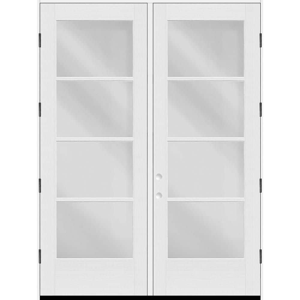 Legacy 60 in. x 96 in. Icon 4L Modern Clear Glass LHOS Unfinished Fiberglass Double Prehung Front Door with 4-9/16 Jamb price history on PriceWatchPro
