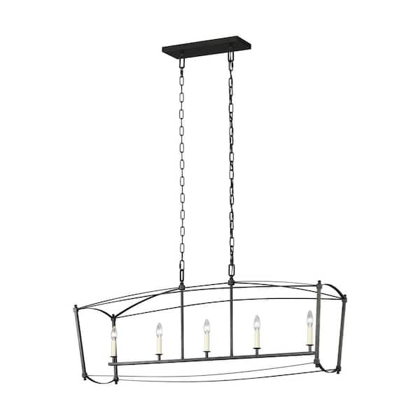 feiss thayer 5 light linear chandelier