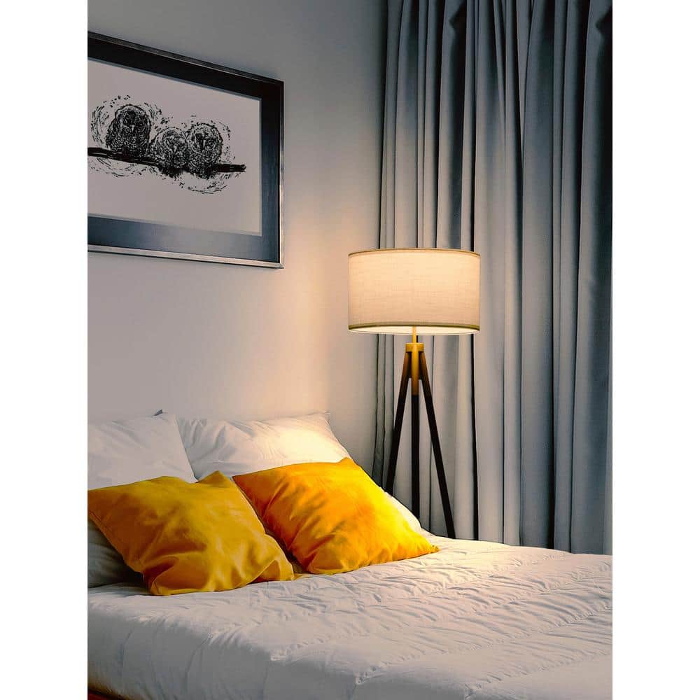 Sophia Smart Black & Gold Tripod LED Floor Lamp for Kids' Rooms