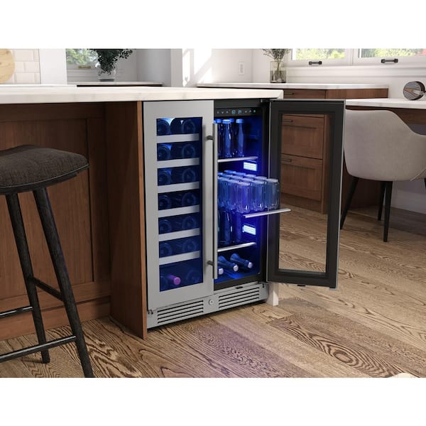 Zephyr Presrv 24 in. 21-Bottle and 64-Can Dual Zone Wine and