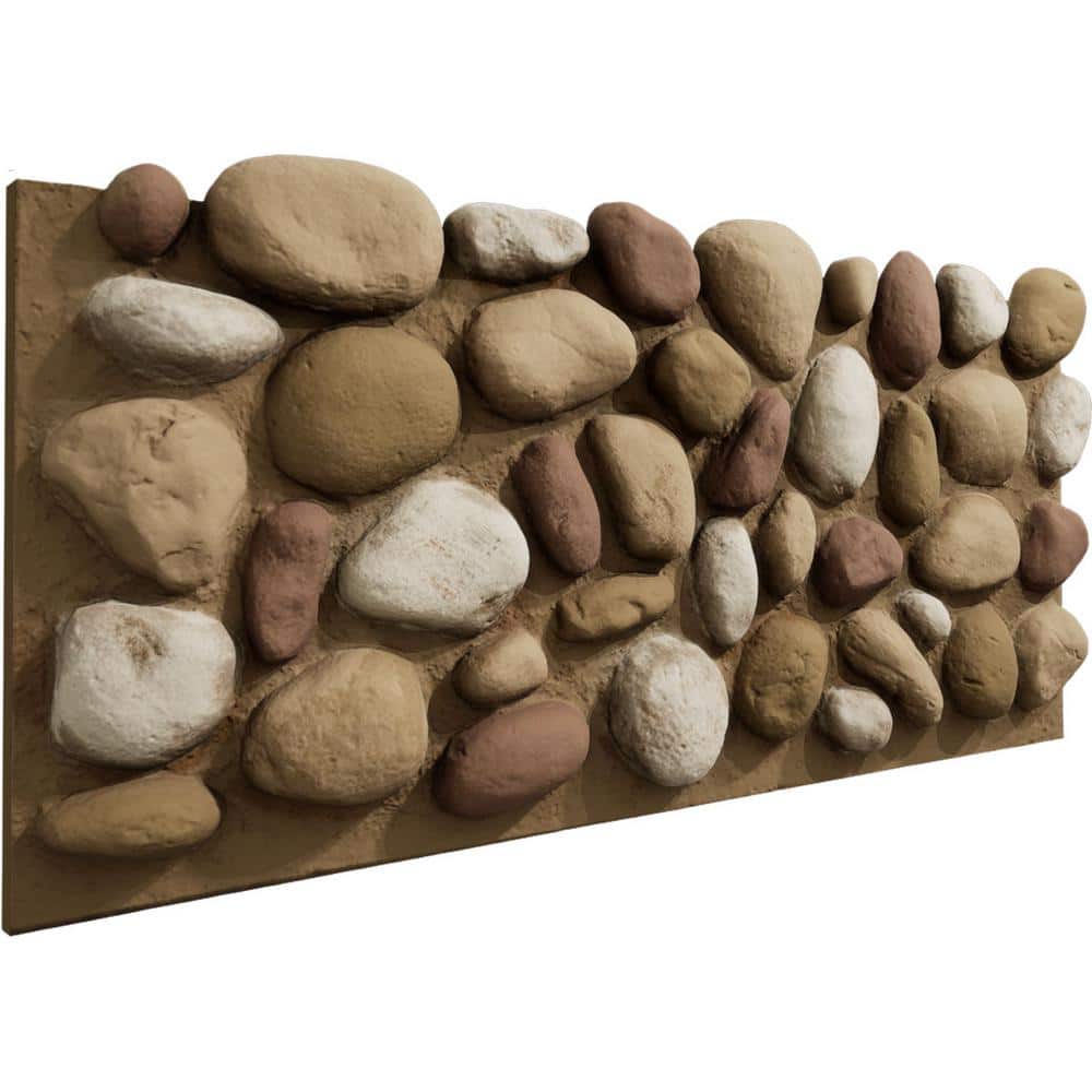 Canyon Dune Faux River Rock Panel, 49"W x 24.75"H