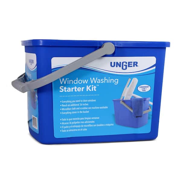 10 in. Window Washing Starter Kit with Pole and Bucket (2-Pack)