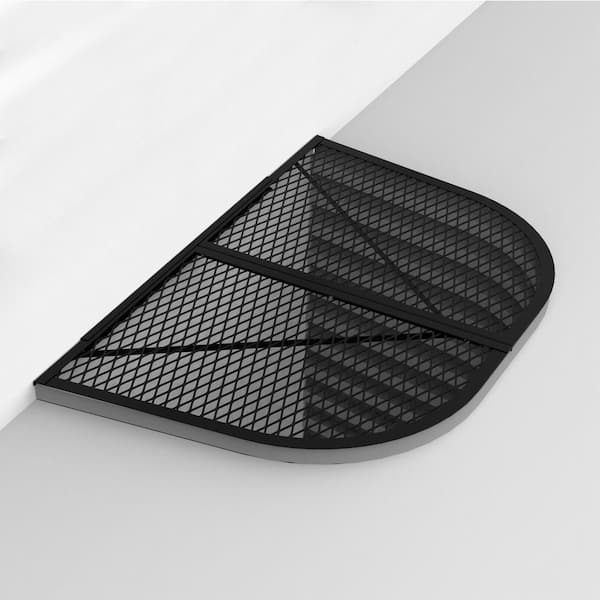 Unbranded 38 in. x 60 in. Steel Powder Coated Black, D-Shaped Egress Window Well Cover Semi-Universal Fit