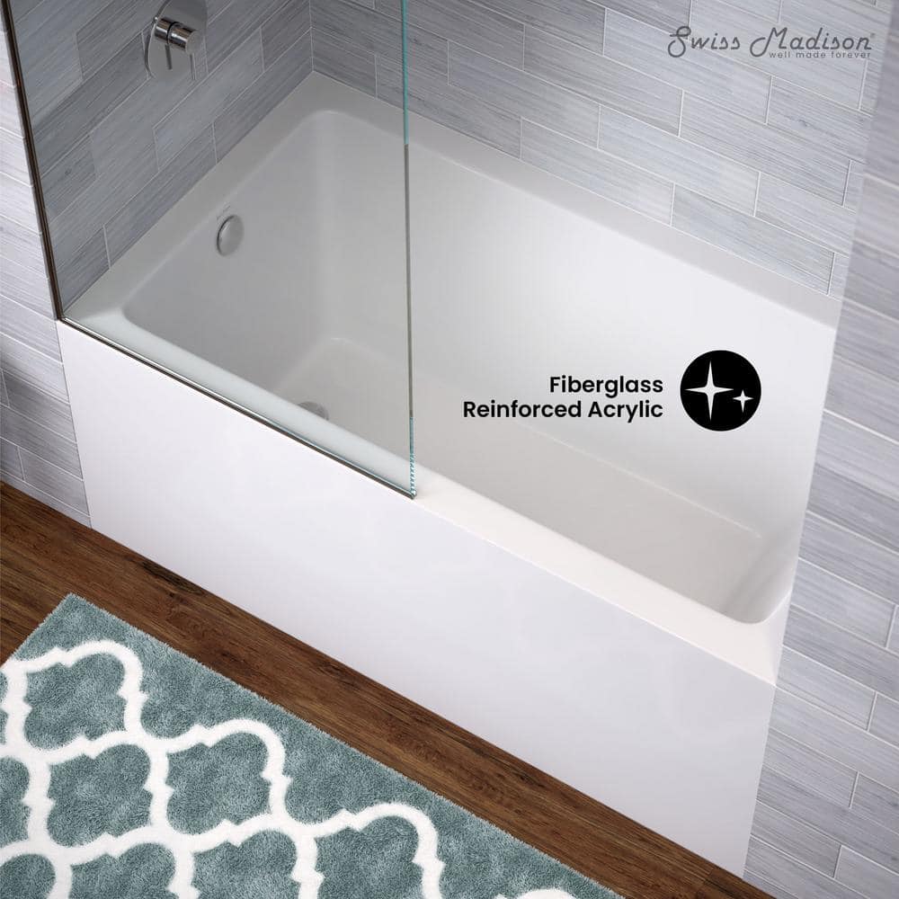 Voltaire 54" White Acrylic Alcove Bathtub with Apron