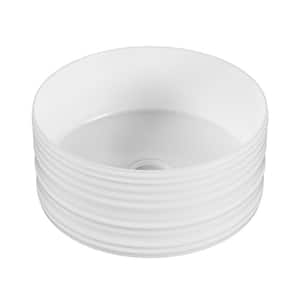Adour 16 in . White Ceramic Round Vessel Sink