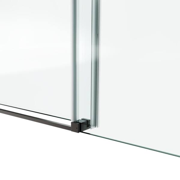 BWE 60 in. W x 66 in. H Hinge Frameless Shower Door in Matter