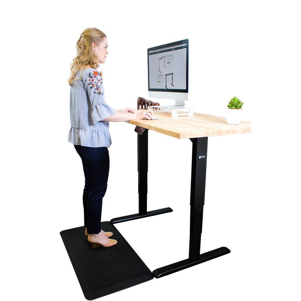 Black Adjustable Height Metal Sit-Stand Desk Frame
