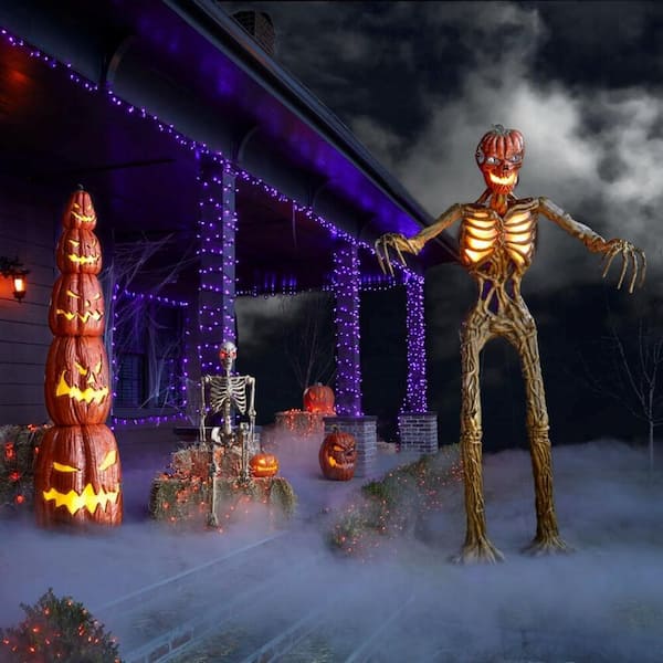 Home Accents Holiday 12 ft Giant-Sized Inferno Pumpkin Skeleton ...