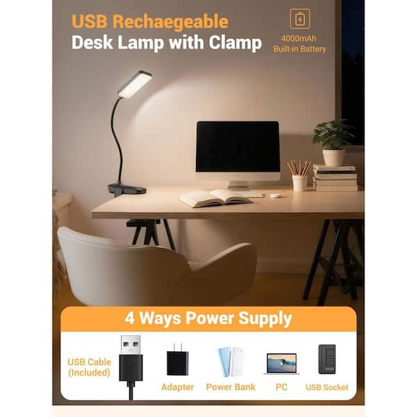 BeamBox 13.8 in. Black Clip on Light with 9-Brightness,5-Colors