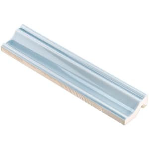 Newport Light Blue 1.97 in. x 9.84 in. Polished Ceramic Wall Chair Rail Tile