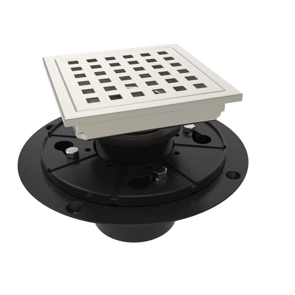 1-Piece 4 in. Stainless Steel Square Shower Floor Drain in Nickel with Flange, Removable Grate, Mounting Hardware price history on PriceWatchPro