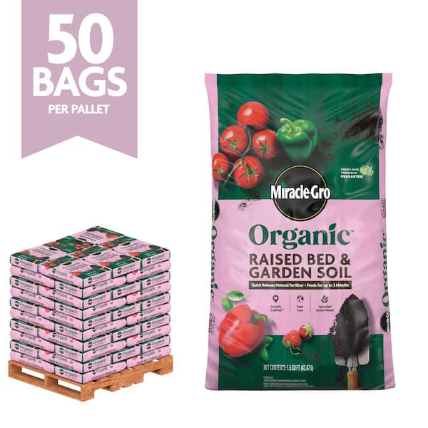 Organic Raised Bed and Garden Soil 75 cu. ft. OMRI Listed Organic Soil (Pallet of 50 1.5 cu. ft. bags)