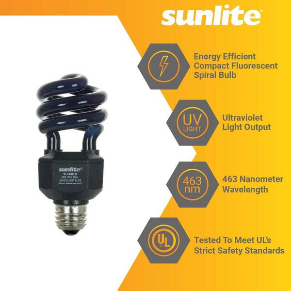 20-Watt CFL Spiral Black Bulbs (BLB) UV Blacklight E26 Base Party Light Bulbs (8-Pack) 20-Watt CFL Spiral Black Bulbs (BLB) UV Blacklight E26 Base Party Light Bulbs (8-Pack)