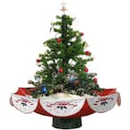 29 in. Snowing Musical Christmas Tree with Red Base and Snow Function