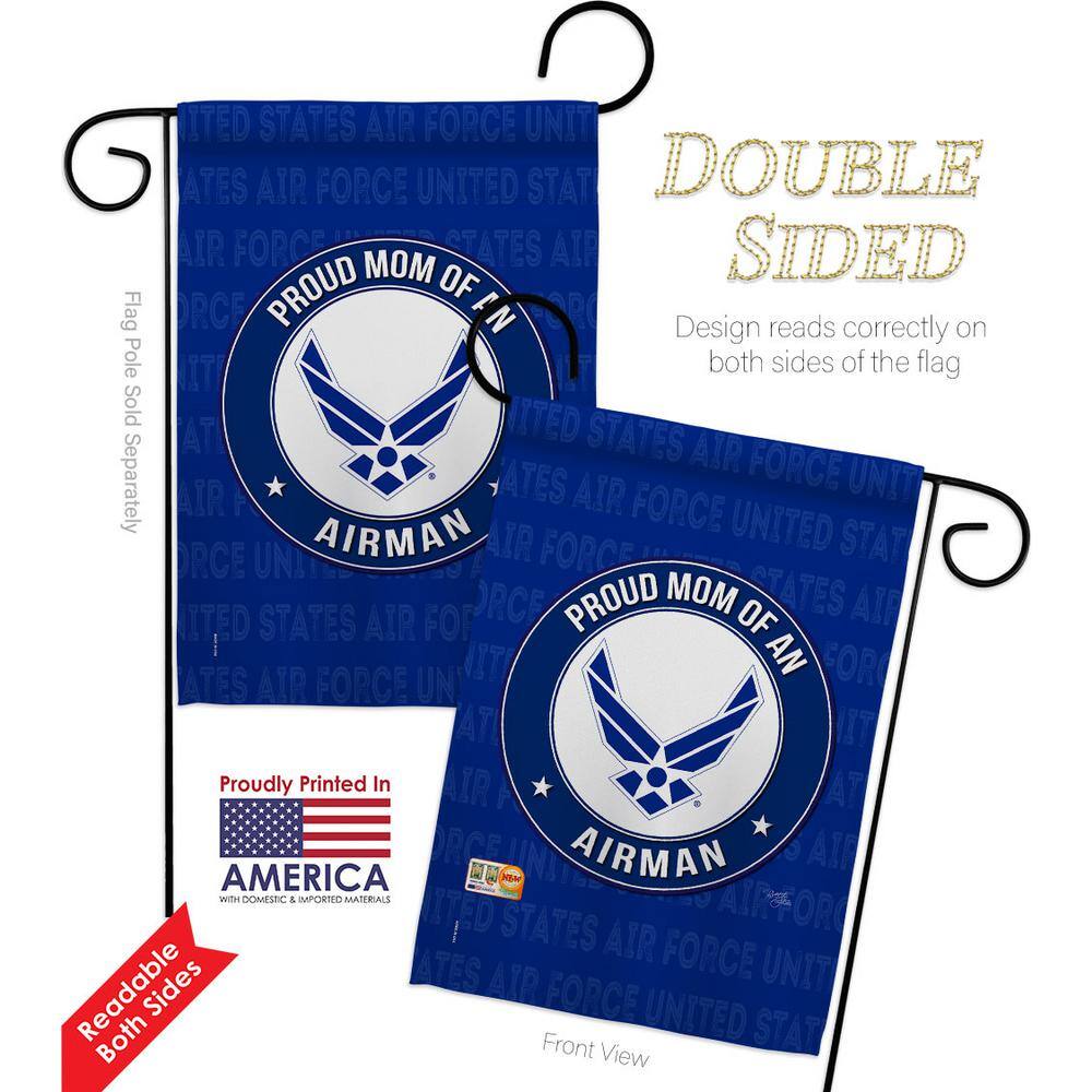Proud Mom of Airman Blue Polyester Garden Flag