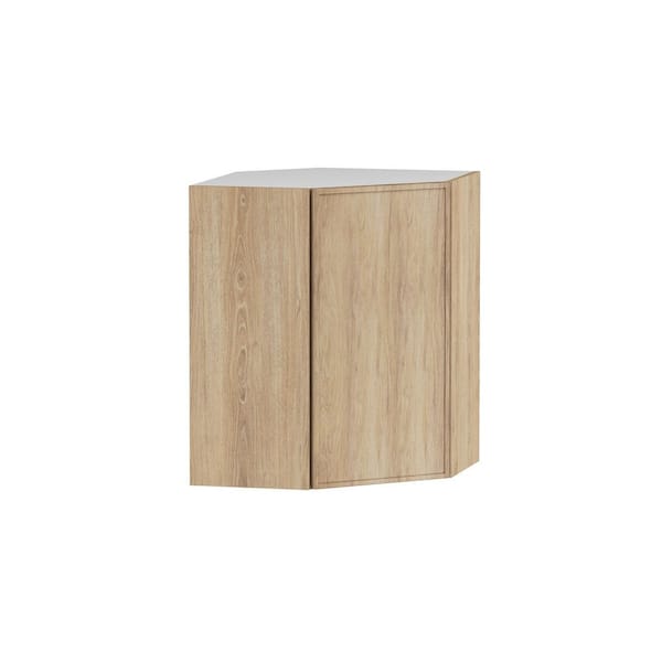 Renly 24 in. W x 12 in. D x 30 in. H Assembled Slim Shaker Wall Diagonal Corner Kitchen Cabinet in Sandstone