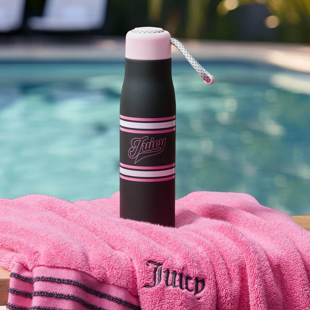 JUICY COUTURE Luxe Loop 17 oz. Varsity Logo Black Stainless Steel