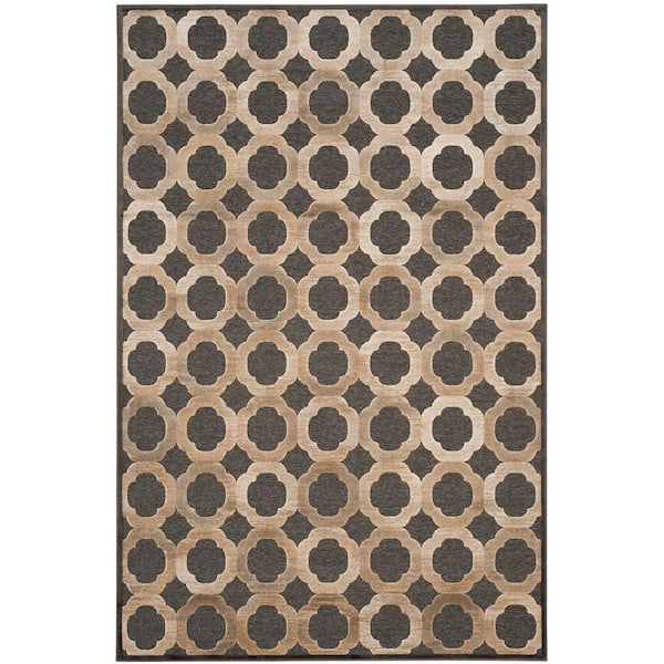 Martha Stewart 5 ft. x 8 ft. Soft Anthracite/Anthracite Ring Geometric Area Rug