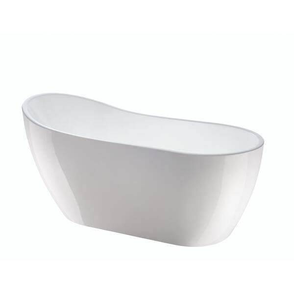 Vanity Art Poitiers 67 in. Acrylic Flatbottom Left Bathtub in White