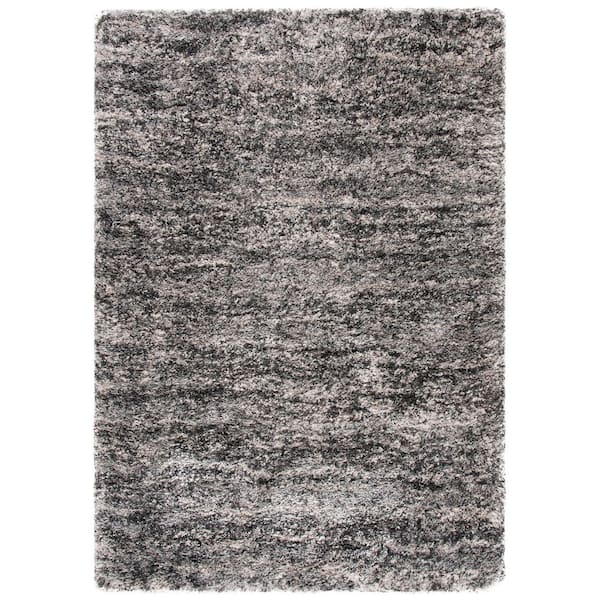 Iceland Shag 8 ft. x 10 ft. Gray/Dark Gray Abstract Distressed Area Rug