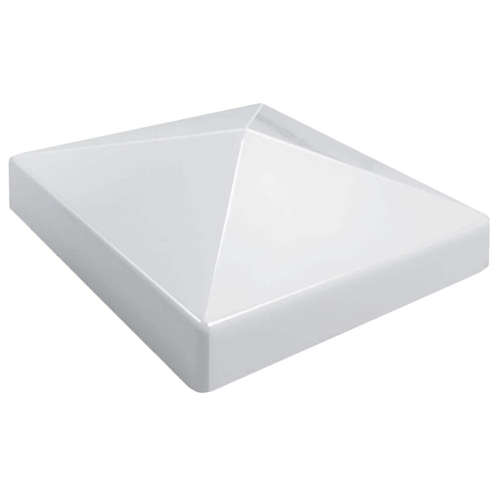 Durable White PVC Vinyl External Pyramid Post Cap  4"X4" 