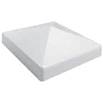 4 in. x 4 in. White Vinyl Pyramid Fence Post Cap