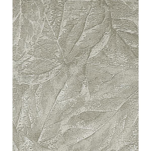 Fine Decor Aspen Sterling Leaf Textured Non-pasted Vinyl Wallpaper