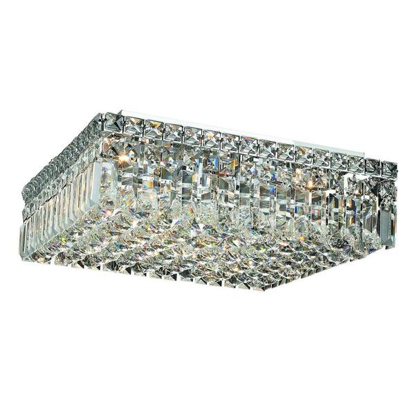 Elegant Lighting 6-Light Chrome Flushmount with Clear Crystal