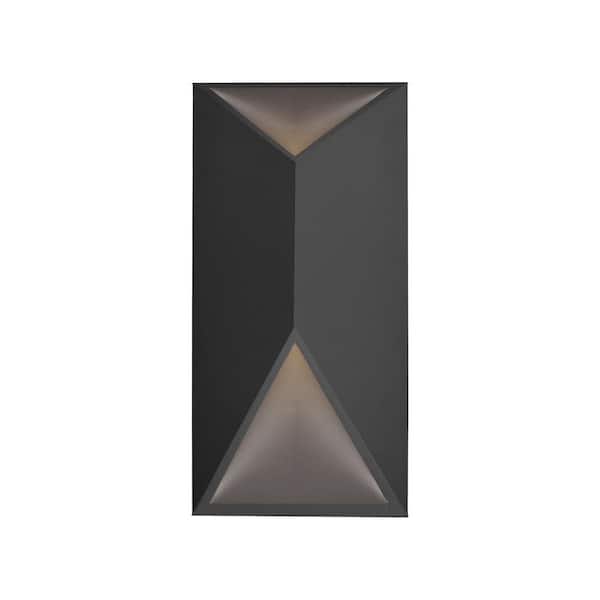 KUZCO Indio 12-in 1-Light 11-Watt Black Integrated LED Exterior Wall Sconce