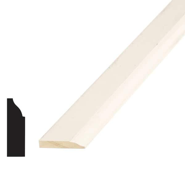 Alexandria Moulding WM 947 3/8 in. x 1-1/4 in. x 84 in. Pine Primed Finger-Jointed Stop Moulding