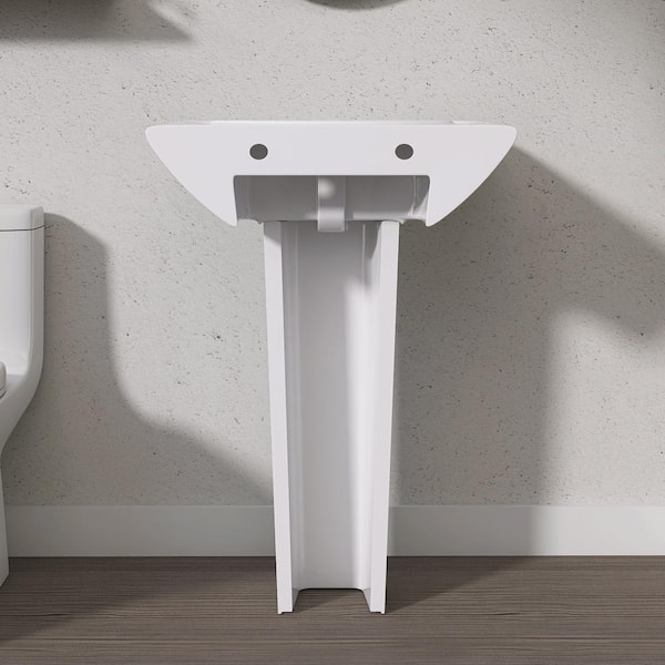 バレエ Stina typeQ Ssize 7-Shape Cedar Falls Modern Vanity Pedestal Sink, White, By