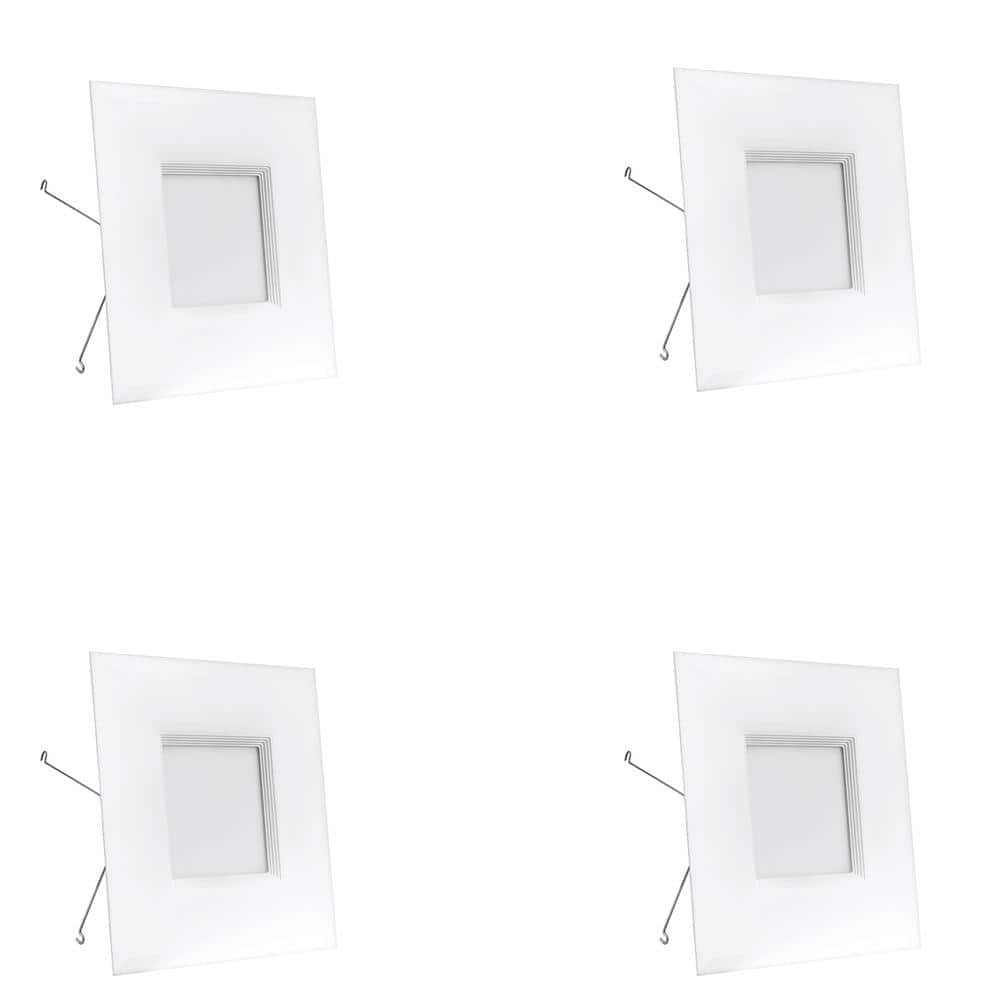 6 in. 850 Lumens 3000K Warm White Dimmable Square Integrated LED Retrofit R